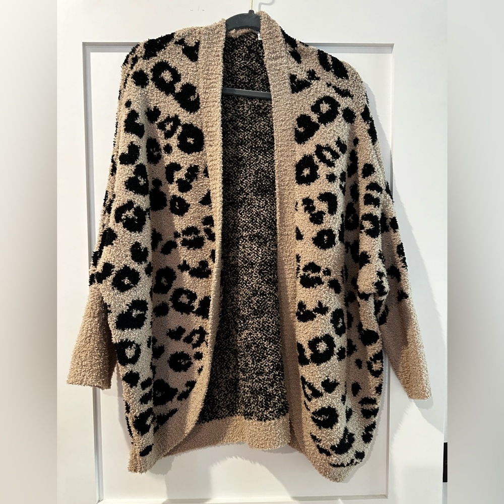 Mudpie Leopard Open Front Cardigan